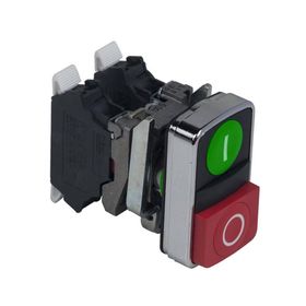 Schneider Electric XB4BL73415 - Yeşil Sıva Altı/Kırmızı Çıkık Işıklı Çift Başlıklı Ø22 1Na+1Nk 24V Buton
