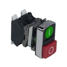 Schneider Electric XB4BL73415 - Yeşil Sıva Altı/Kırmızı Çıkık Işıklı Çift Başlıklı Ø22 1Na+1Nk 24V Buton