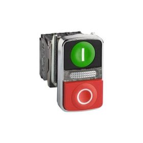 Schneider Electric XB4BW73731B5 Yeşil //Kırmızı Çıkık Işıklı Çift Başlıklı Ø22 1Na+1Nk 24V Buton