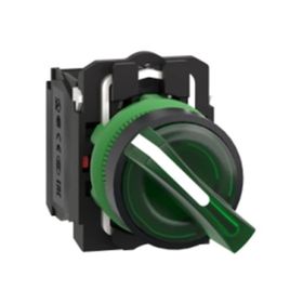 Schneider Electric XB5AK123B5 Yeşil Işıklı Mandal Ø22 2 Konumlu Sabit 1Na+1Nk 24V Buton