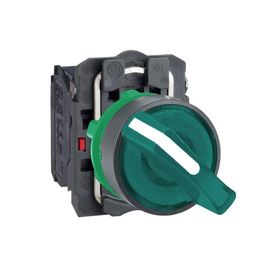 Schneider Electric XB5AK123M5 Yeşil Işıklı Mandal Ø22 2 Konumlu Sabit 1Na+1Nk 230V Buton