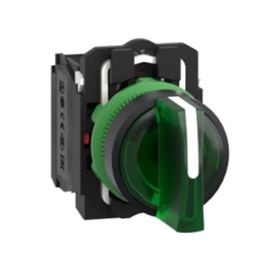 Schneider Electric XB5AK133B5 Yeşil Işıklı Mandal Ø22 3 Konumlu Sabit 1Na+1Nk 24V Buton