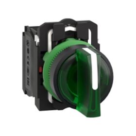 Schneider Electric XB5AK133M5 Yeşil Işıklı Mandal Ø22 3 konumlu sabit 1NA+ Buton