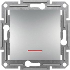 Schneider EPH1400161 Asfora Plus Alüminyum Çerçevesiz Vidasız Işıklı Anahtar