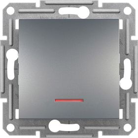 Schneider EPH1400162 Asfora Plus Çelik Çerçevesiz Vidasız Işıklı Anahtar