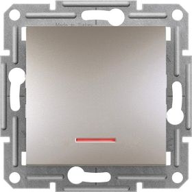 Schneider EPH1400169 Asfora Plus Bronz Çerçevesiz Vidasız Işıklı Anahtar