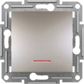 Schneider EPH1400169 Asfora Plus Bronz Çerçevesiz Vidasız Işıklı Anahtar