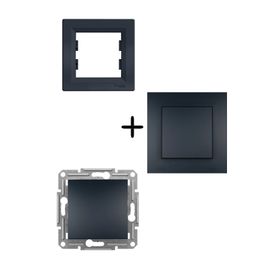 Schneider EPH1500171 Asfora Plus Vidasız Çerçevesiz Işıklı Antrasit Vavien