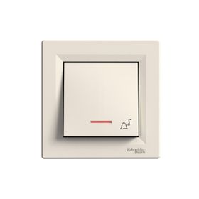 Schneider EPH1700123 Asfora Zil İşaretli Vidasız Krem Çerçeveli Işıklı Liht Buton