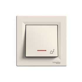 Schneider EPH1700123 Asfora Zil İşaretli Vidasız Krem Çerçeveli Işıklı Liht Buton