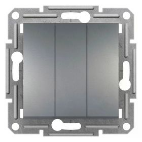 Schneider EPH2100162 Üçlü Çelik Çerçevesiz Anahtar
