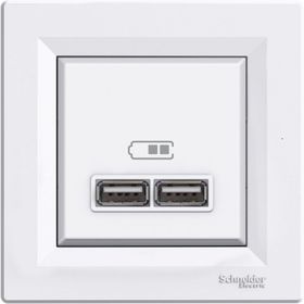 Schneider EPH2700221 Beyaz Asfora 2.1A 2li Usb Priz