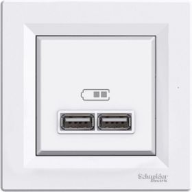 Schneider EPH2700221 Beyaz Asfora 2.1A 2li Usb Priz