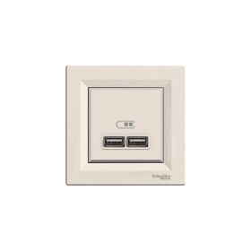 Schneider EPH2700223 2'li Asfora Krem 2.1A Usb Priz
