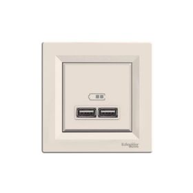 Schneider EPH2700223 2'li Asfora Krem 2.1A Usb Priz