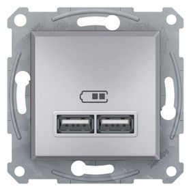 Schneider EPH2700261 2.1A Type A Çerçevesiz Asfora Plus Alüminyum USB Şarj Prizi