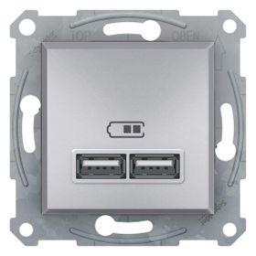 Schneider EPH2700261 2.1A Type A Çerçevesiz Asfora Plus Alüminyum USB Şarj Prizi