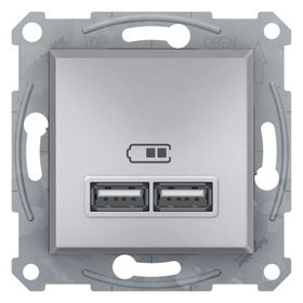 Schneider EPH2700261 2.1A Type A Çerçevesiz Asfora Plus Alüminyum USB Şarj Prizi