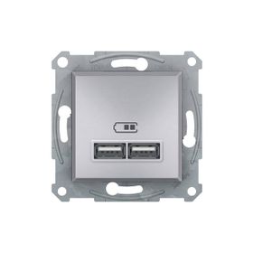 Schneider EPH2700261 Asfora 2li 21 Alüminyum Çerçeveli USB Prizi