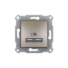 Schneider EPH2700269 2'li Asfora Bronz 2.1A Usb Priz