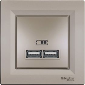 Schneider EPH2700269 2'li Asfora Bronz 2.1A Usb Priz