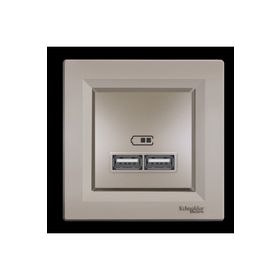 Schneider EPH2700269 2'li Asfora Bronz 2.1A Usb Priz