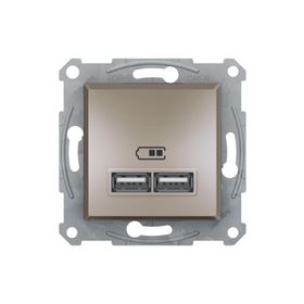 Schneider EPH2700269 2'li Asfora Bronz 2.1A Usb Priz