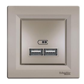 Schneider EPH2700269 2'li Asfora Bronz 2.1A Usb Priz