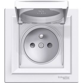 Schneider EPH2800621 Asfora IP44 Vidalı Beyaz Çerçeveli Kapaklı Ups Priz