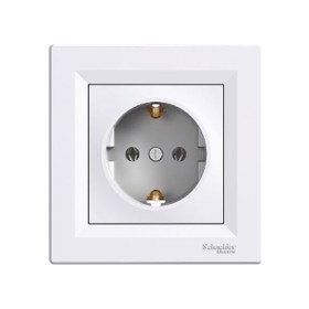 Schneider EPH2900221 Electric Asfora Beyaz Çerçeveli Topraklı Priz