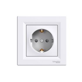 Schneider EPH2900221 Electric Asfora Beyaz Çerçeveli Topraklı Priz