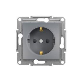 Schneider EPH2900262 Asfora Plus Çelik Topraklı Çocuk Korumalı Çerçeveli Priz