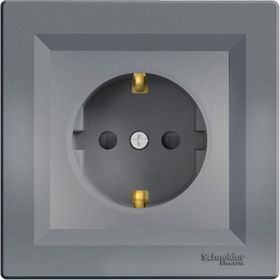 Schneider EPH2900262 Asfora Plus Çelik Topraklı Çocuk Korumalı Çerçeveli Priz
