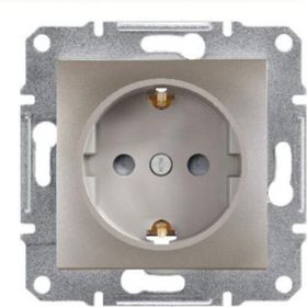 Schneider EPH2900262 Asfora Plus Çelik Topraklı Çocuk Korumalı Çerçeveli Priz