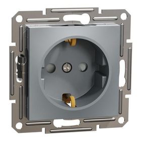 Schneider EPH2900262 Electric Asfora Çelik Çocuk Korumalı Topraklı Priz