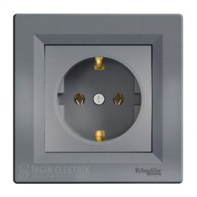 Schneider EPH2900521 Asfora 16A Beyaz Çerçeveli Kırmızı Gövdeli Topraklı Priz