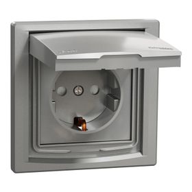 Schneider EPH3100361 Asfora Plus IP44 Çerçeveli Vidalı Kapaklı Alüminyum Topraklı Priz