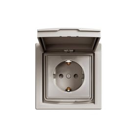 Schneider EPH3100369 Asfora Bronz IP44 Çocuk Korumalı Kapaklı Topraklı Priz