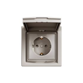 Schneider EPH3100369 Asfora Bronz IP44 Çocuk Korumalı Kapaklı Topraklı Priz