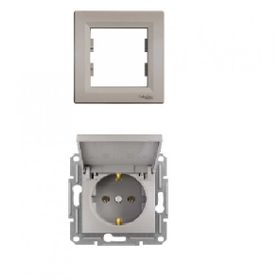 Schneider EPH3100369 Asfora Bronz IP44 Çocuk Korumalı Kapaklı Topraklı Priz