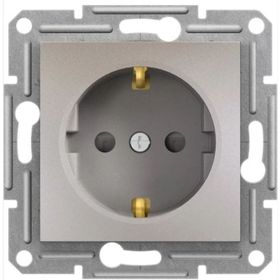 Schneider EPH3100369 Asfora Bronz IP44 Çocuk Korumalı Kapaklı Topraklı Priz