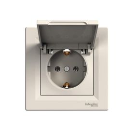 Schneider EPH3170123 Asfora Krem Çerçevesiz Kapaklı Topraklı Priz