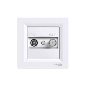 Schneider EPH3400121 Asfora 2'li Beyaz Çerçeveli Sonlu F Tipi TV-SAT Prizi