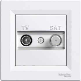 Schneider EPH3400121 Asfora 2'li Beyaz Çerçeveli Sonlu F Tipi TV-SAT Prizi