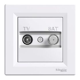Schneider EPH3400121 Asfora 2'li Beyaz Çerçeveli Sonlu F Tipi TV-SAT Prizi