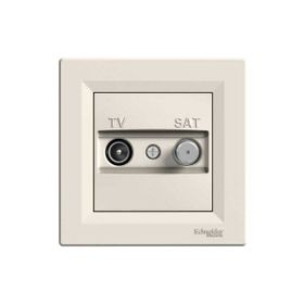 Schneider EPH3400123 Asfora 2'li Krem Çerçeveli Sonlu F Tipi TV-SAT Prizi