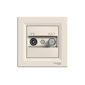 Schneider EPH3400123 Asfora 2'li Krem Çerçeveli Sonlu F Tipi TV-SAT Prizi