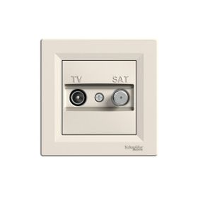 Schneider EPH3400123 Asfora 2'li Krem Çerçeveli Sonlu F Tipi TV-SAT Prizi