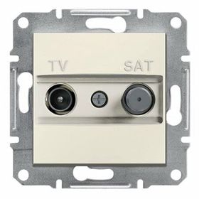 Schneider EPH3470123 Asfora 2'li Çerçevesiz Krem Sonlu F Tipi TV-SAT Prizi