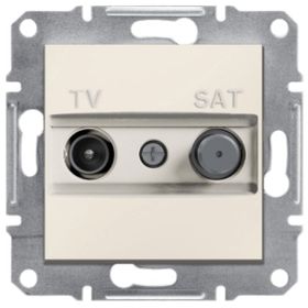 Schneider EPH3470123 Asfora 2'li Çerçevesiz Krem Sonlu F Tipi TV-SAT Prizi